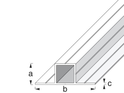 Profilato quadrato   con 2 lati a 180    100 cm 
