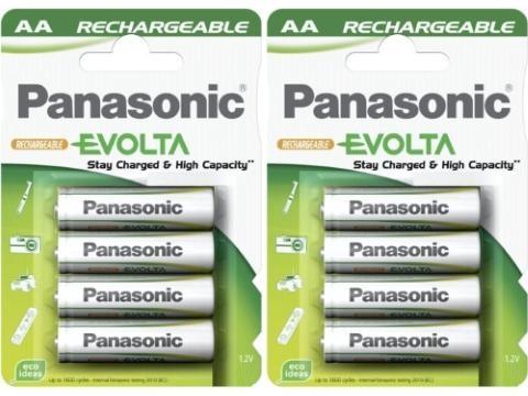 8 Batterie AA ricaricabili   Panasonic EVOLTA 2050 mAh